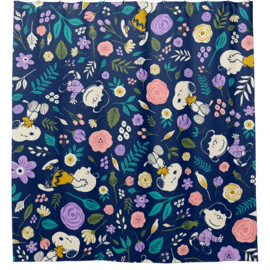 Peanuts In Bloom Pattern Duschvorhang (Vorderseite)