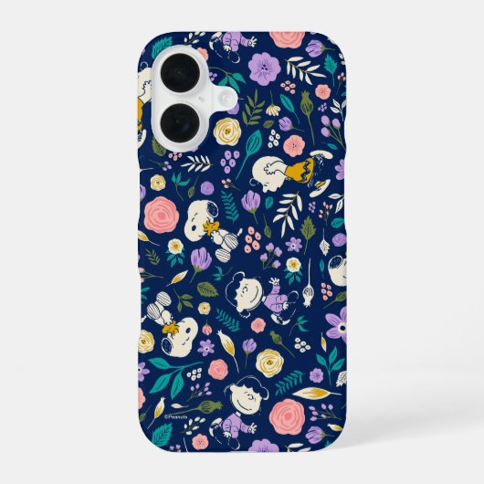 Peanuts In Bloom Pattern iPhone 16 Hülle (Rückseite)
