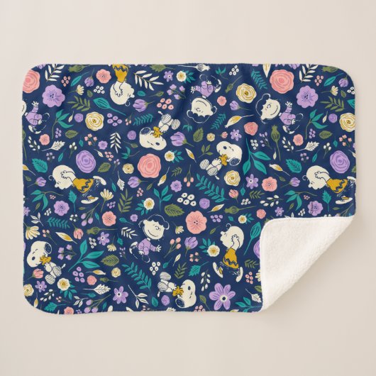 Peanuts In Bloom Pattern Sherpadecke (Vorderseite (Horizontal))