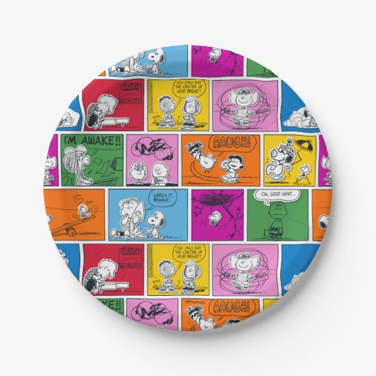 PEANUTS | Klassisches Comic Muster Pappteller (Vorderseite)
