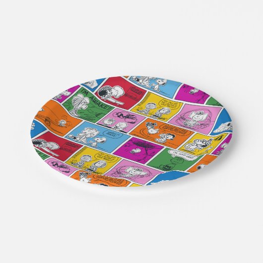 PEANUTS | Klassisches Comic Muster Pappteller (Schrägansicht)
