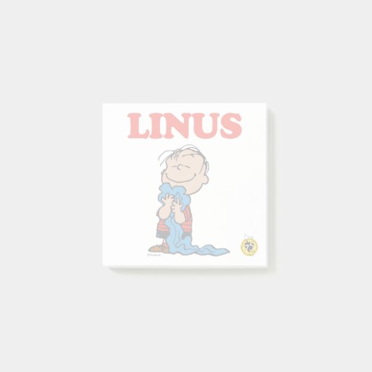 Peanuts | Linus-Decke-Lächeln Post-it Klebezettel (Vorderseite)
