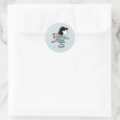 Peanuts | Lucy auf Eis Runder Aufkleber (Tasche)