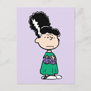 Peanuts Lucy Braut des Frankenstein Halloween Postkarte