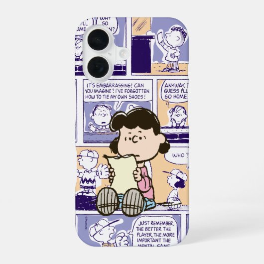 Peanuts | Lucy Comic Pattern iPhone 16 Hülle (Rückseite)