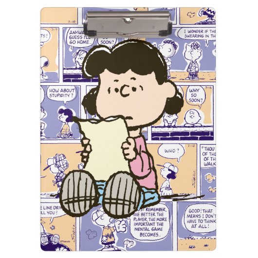 Peanuts | Lucy Comic Pattern Klemmbrett (Vorderseite)