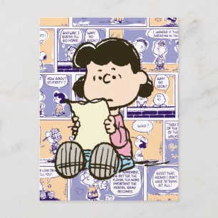 Peanuts Lucy Comic Pattern Postkarte