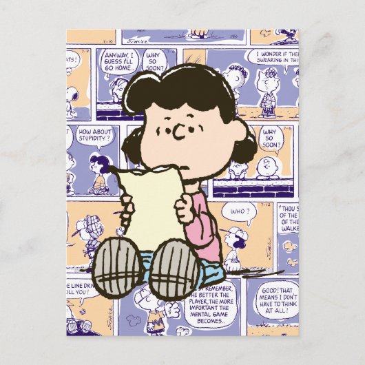 Peanuts | Lucy Comic Pattern Postkarte (Vorderseite)
