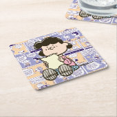 Peanuts | Lucy Comic Pattern Rechteckiger Pappuntersetzer (angewinkelt)