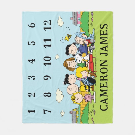 Peanuts | Monatsmilestone Baby Fleecedecke (Vorderseite)