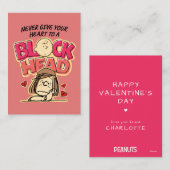 Peanuts | Never Give Your Heart To A Blockhead Mitteilungskarte (Vorne/Hinten)