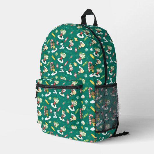Peanuts Peppermint Dreams Urlaubsmuster Bedruckter Rucksack (Rückseitige Ecke Rechts)
