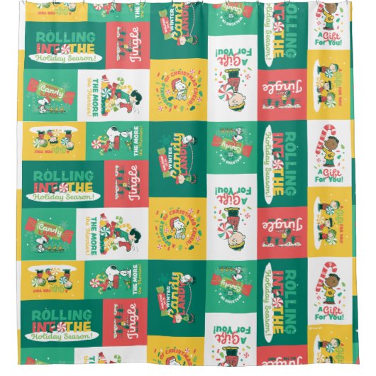 Peanuts Peppermint Dreams | Urlaubsmuster Duschvorhang (Vorderseite)
