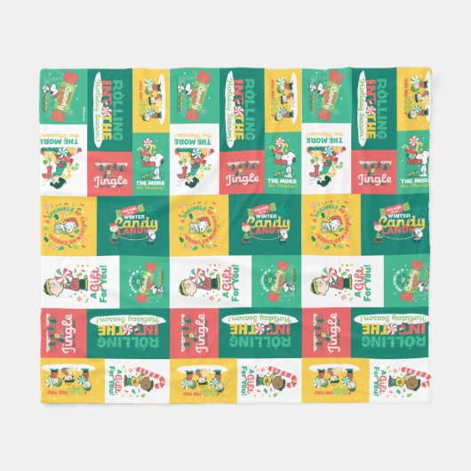 Peanuts Peppermint Dreams | Urlaubsmuster Fleecedecke (Vorderseite (Horizontal))