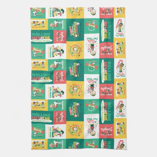 Peanuts Peppermint Dreams | Urlaubsmuster Geschirrtuch (Vertikal)