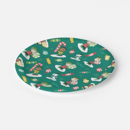 Peanuts Peppermint Dreams Urlaubsmuster Pappteller (Schrägansicht)