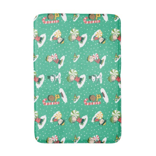 Peanuts Peppermint Träume Schneeflocken Muster Badematte (Vorderseite Vertikal)