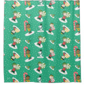 Peanuts Peppermint Träume Schneeflocken Muster Duschvorhang (Vorderseite)