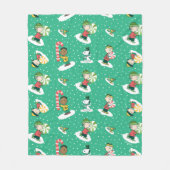 Peanuts Peppermint Träume Schneeflocken Muster Fleecedecke (Vorderseite)