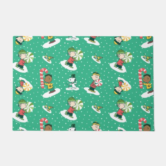 Peanuts Peppermint Träume Schneeflocken Muster Fußmatte (Vorderseite)