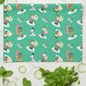 Peanuts Peppermint Träume Schneeflocken Muster Geschirrtuch (Gefaltet)