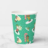 Peanuts Peppermint Träume Schneeflocken Muster Pappbecher (Rückseite)