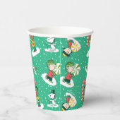 Peanuts Peppermint Träume Schneeflocken Muster Pappbecher (Rechts)