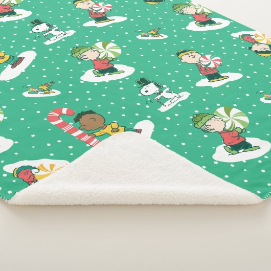 Peanuts Peppermint Träume Schneeflocken Muster Sherpadecke (3/4)