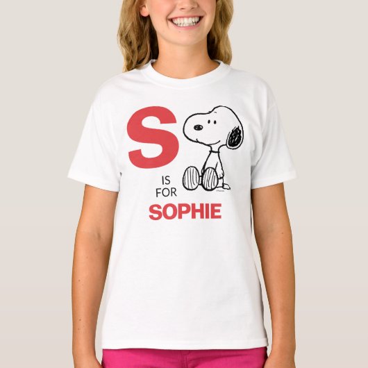 PEANUTS | Personalisierte Snoopie T-Shirt (Vorderseite)