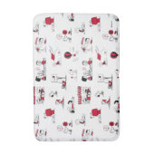 PEANUTS | Rotes und schwarzes Muster Badematte (Vorderseite Vertikal)