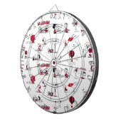 PEANUTS | Rotes und schwarzes Muster Dartscheibe (Vorderseite rechts)