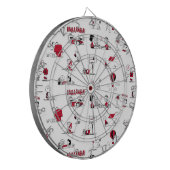 PEANUTS | Rotes und schwarzes Muster Dartscheibe (Vorderseite Links)