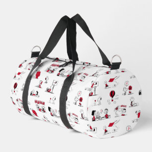 PEANUTS Rotes und schwarzes Muster Duffle Bag