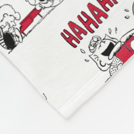 PEANUTS | Rotes und schwarzes Muster Fleecedecke (Ecke)