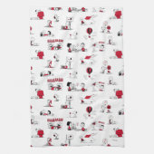 PEANUTS | Rotes und schwarzes Muster Geschirrtuch (Vertikal)