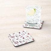 PEANUTS | Rotes und schwarzes Muster Getränkeuntersetzer (Rechte Seite)