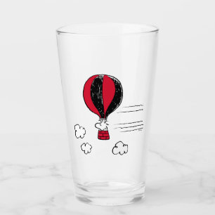 PEANUTS Rotes und schwarzes Muster Glas