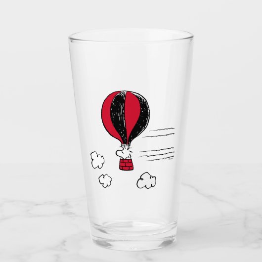 PEANUTS | Rotes und schwarzes Muster Glas (Vorderseite)