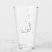 PEANUTS | Rotes und schwarzes Muster Glas (Rückseite)