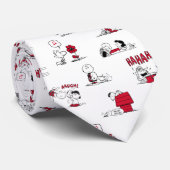 PEANUTS | Rotes und schwarzes Muster Krawatte (Gerollt)