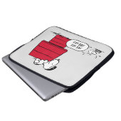 PEANUTS | Rotes und schwarzes Muster Laptopschutzhülle (Vorne Knopf)