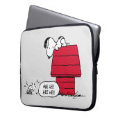 PEANUTS | Rotes und schwarzes Muster Laptopschutzhülle (Vorderseite Links)