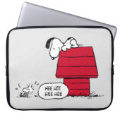 PEANUTS | Rotes und schwarzes Muster Laptopschutzhülle (Vorderseite)