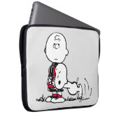 PEANUTS | Rotes und schwarzes Muster Laptopschutzhülle (Vorne Rechts)