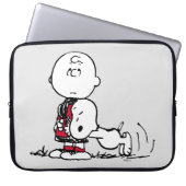PEANUTS | Rotes und schwarzes Muster Laptopschutzhülle (Vorderseite)