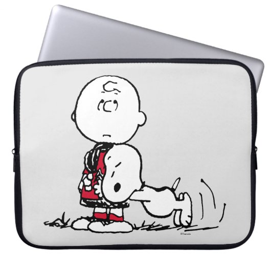 PEANUTS | Rotes und schwarzes Muster Laptopschutzhülle (Vorderseite)