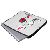 PEANUTS | Rotes und schwarzes Muster Laptopschutzhülle (Vorne Knopf)