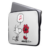 PEANUTS | Rotes und schwarzes Muster Laptopschutzhülle (Vorderseite Links)