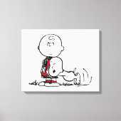 PEANUTS | Rotes und schwarzes Muster Leinwanddruck (Vorderseite)