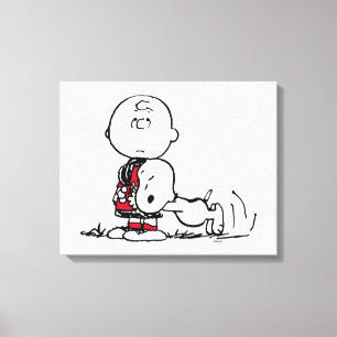 PEANUTS   Rotes und schwarzes Muster Leinwanddruck